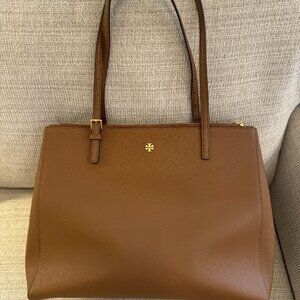 Camel Tory Burch EMERSON LARGE DOUBLE ZIP TOTE